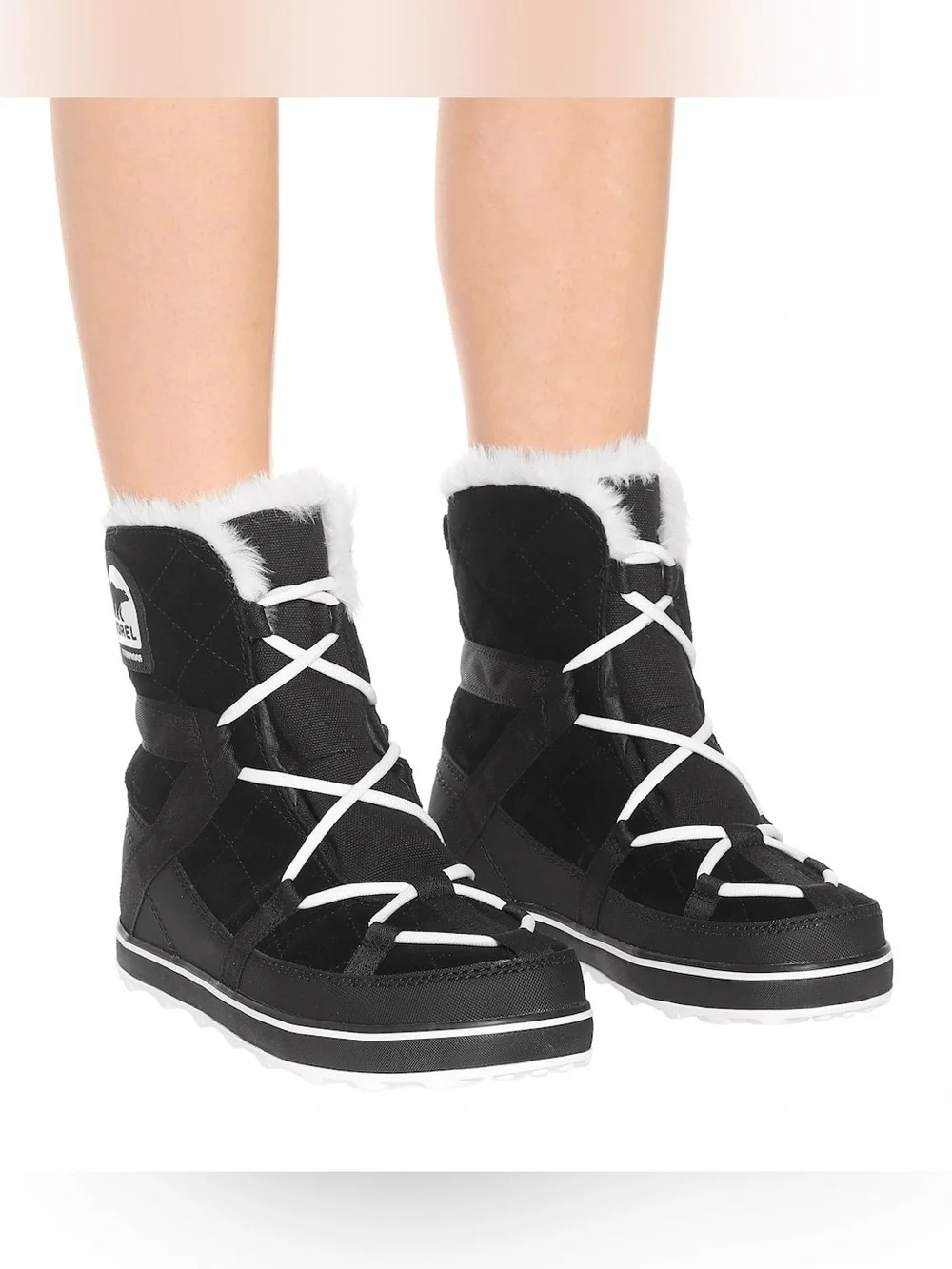 Sorel Glacy Explorer Shortie Black Winter Snow Boots Waterproof Sz 10